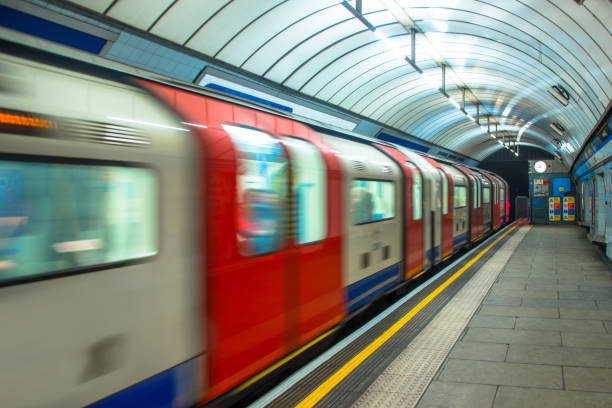 London Underground train in motion